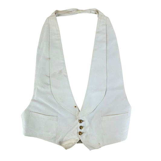 British RAF 40s White Mess Dress Waistcoat - Large