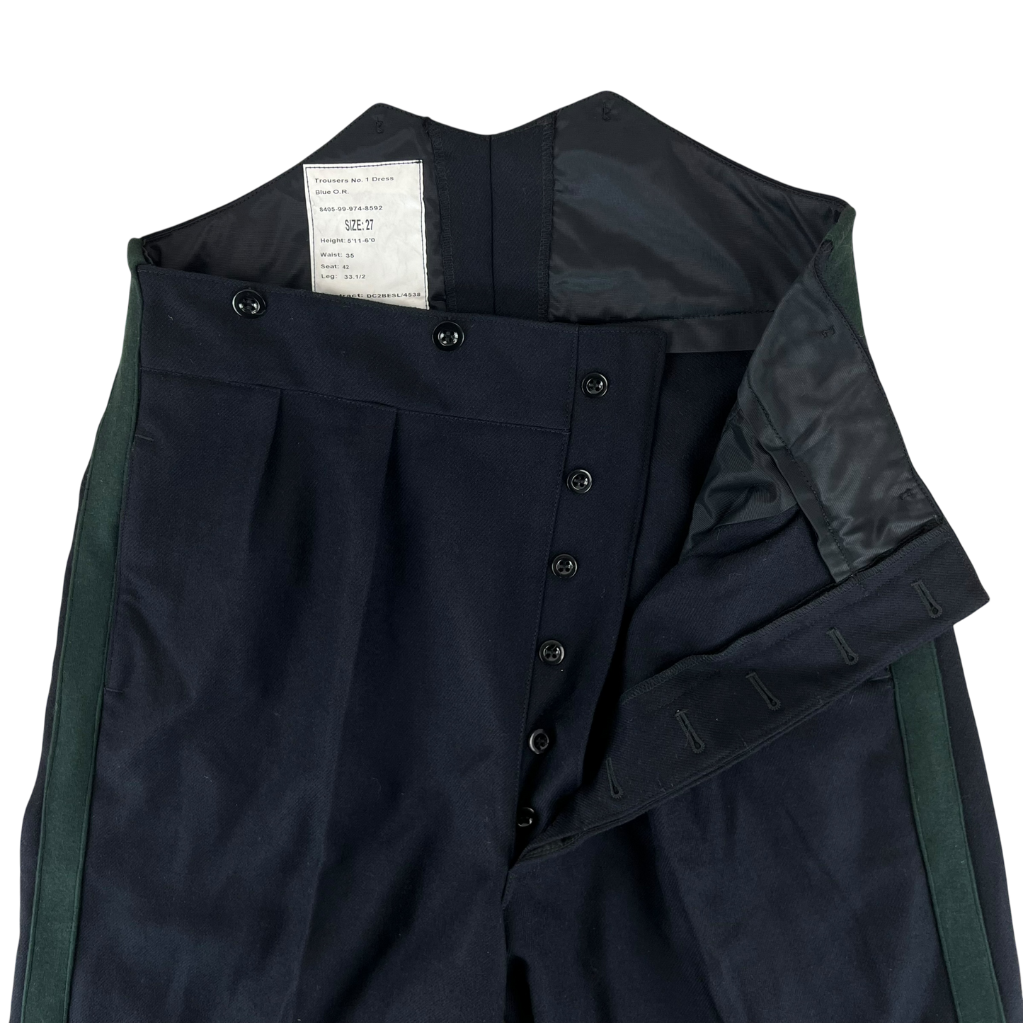 British Army No1 Blues Dress Trousers - Light Infantry / Rifles - W35 L33.5