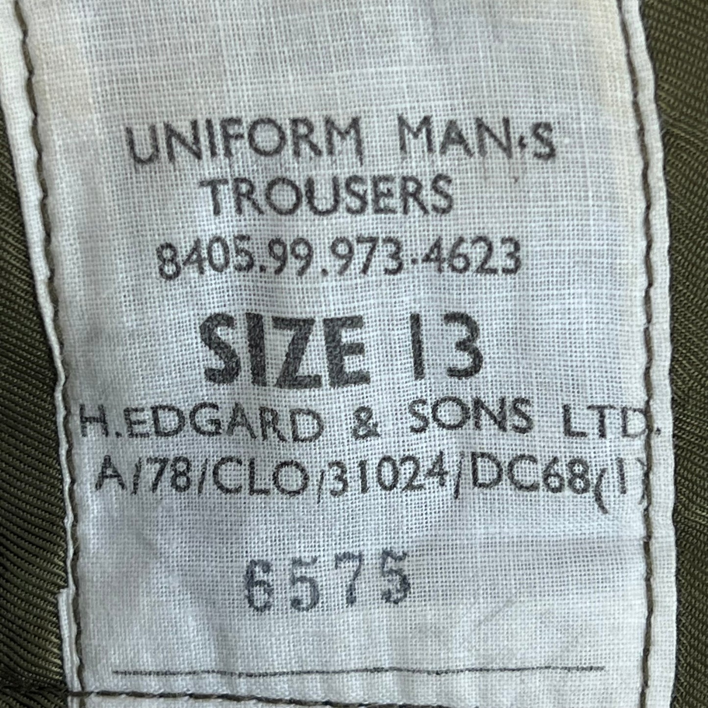 British Army 70s No2 Dress Khaki Wool Trousers - W30 L25