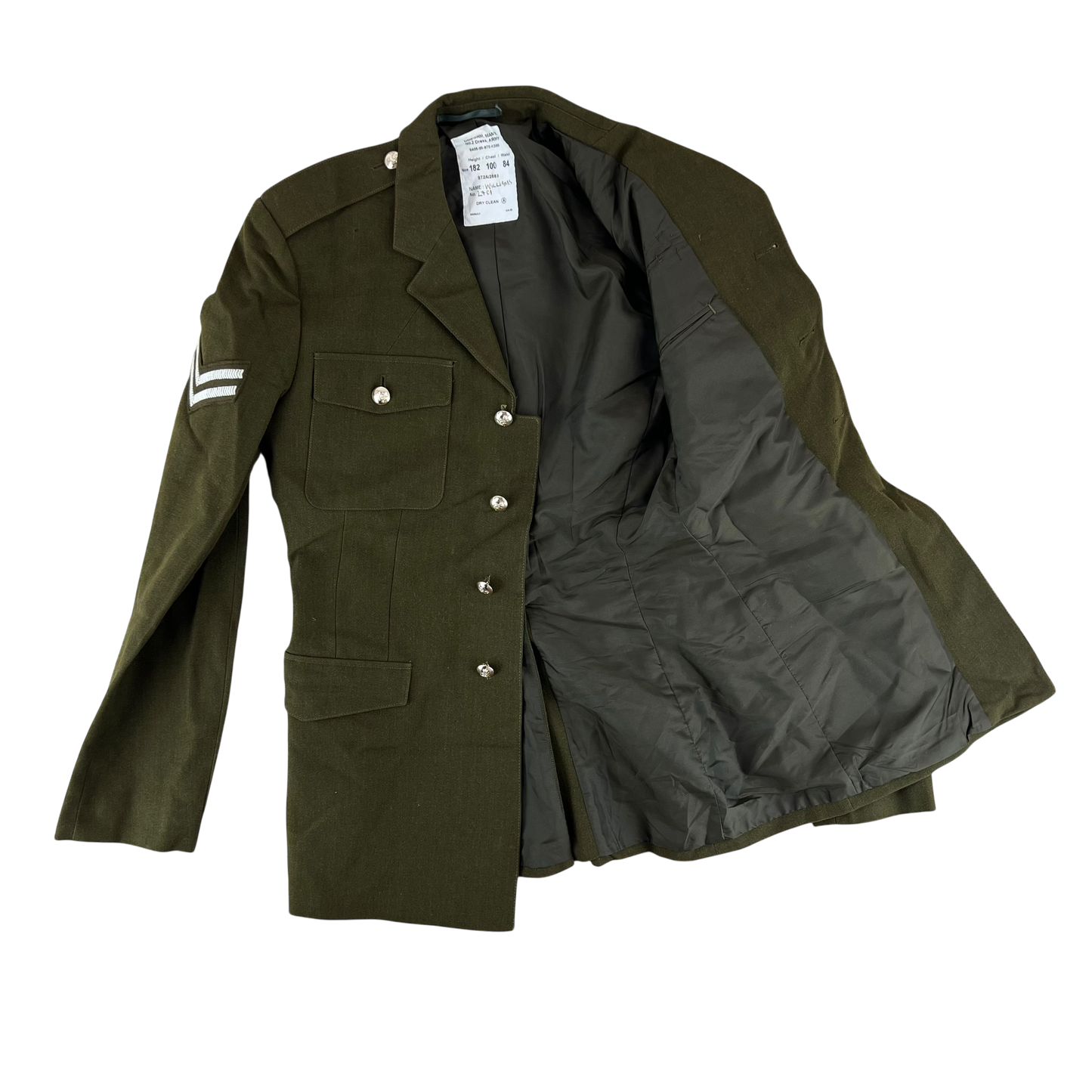 British Army 1980 Pattern No. 2 Olive Green Dress Jacket - Royal Artillery - Medium 182/100