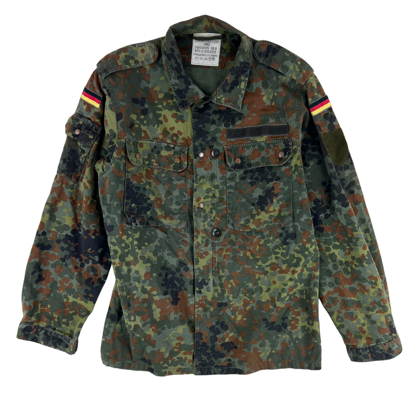 German Army Flecktarn Camouflage Long Sleeve Field Shirt - Medium GrNr 8