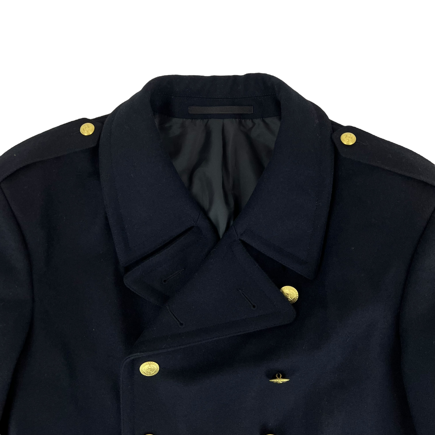 Finnish Navy Wool Blend Greatcoat - Large