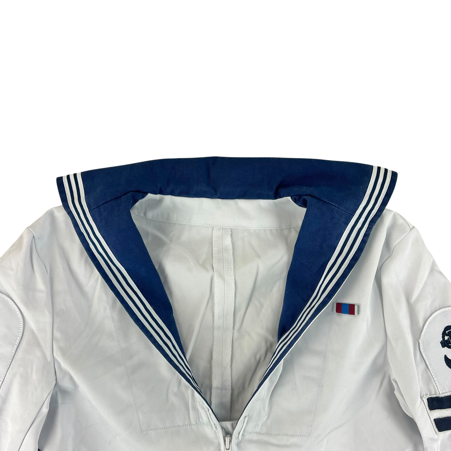 British Royal Navy Class II White Jumper Sailor's Top - Medium