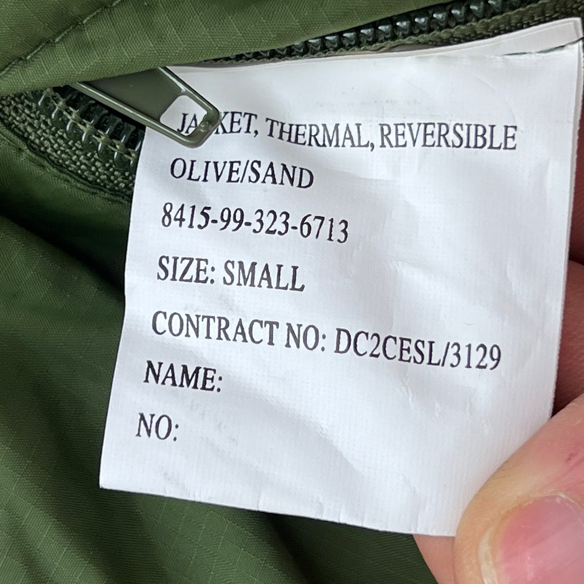 British Army Reversible Thermal Olive Green / Tan Quilted Jacket - Medium