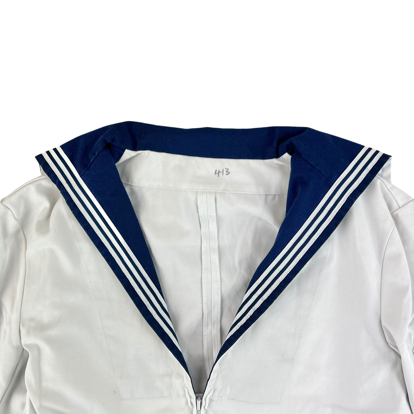 British Royal Navy Class II White Jumper Sailor's Top - Medium