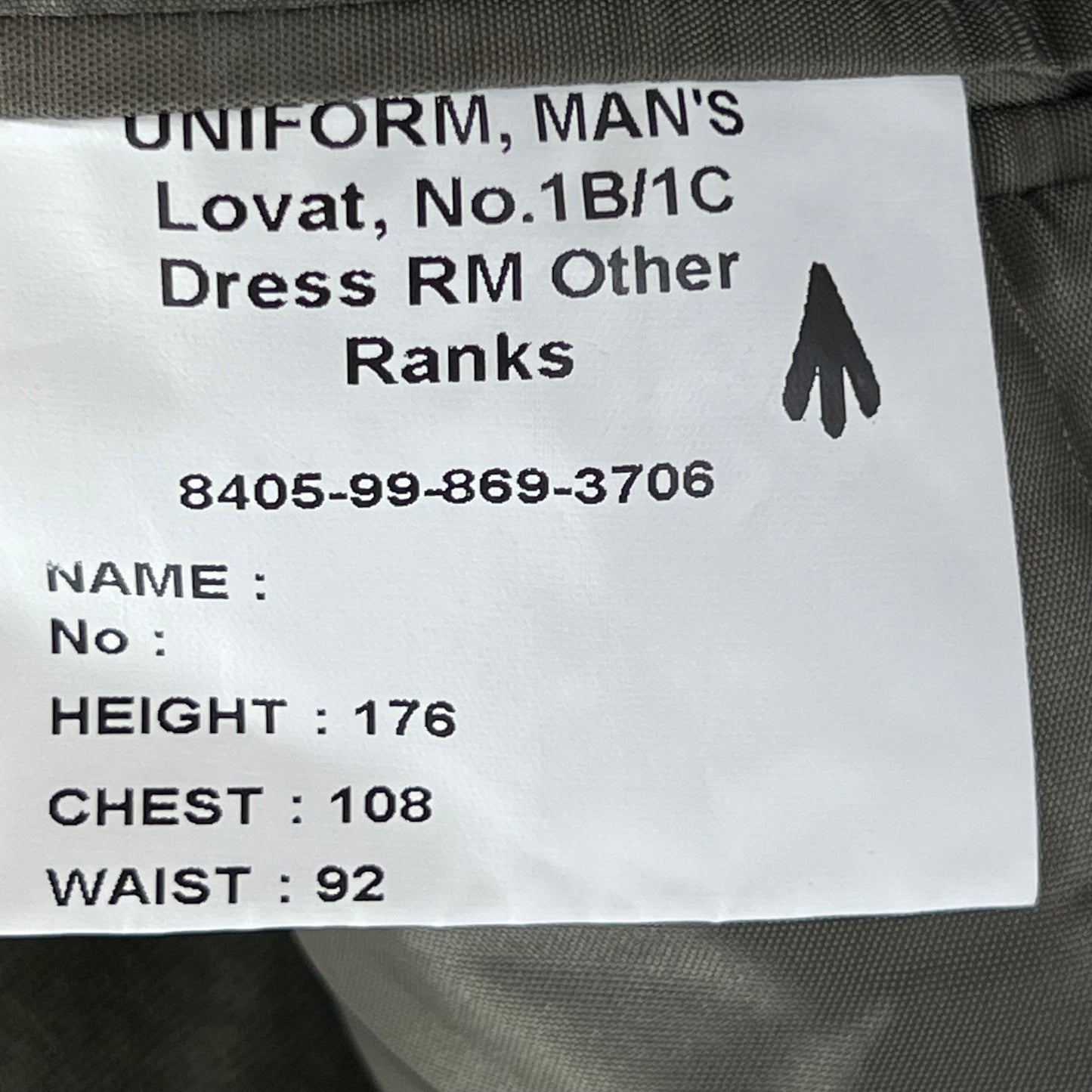 British Royal Marines Lovat No. 1B / 1C Dress Jacket - Medium