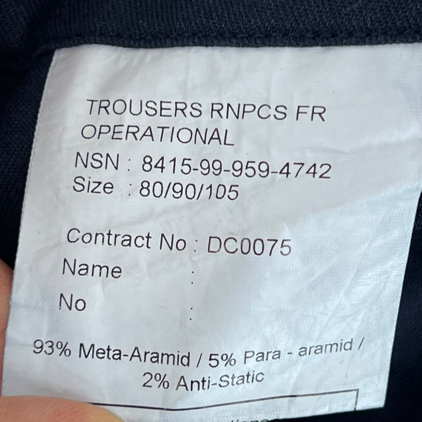 British Royal Navy FR Combat Trousers - W36 L31