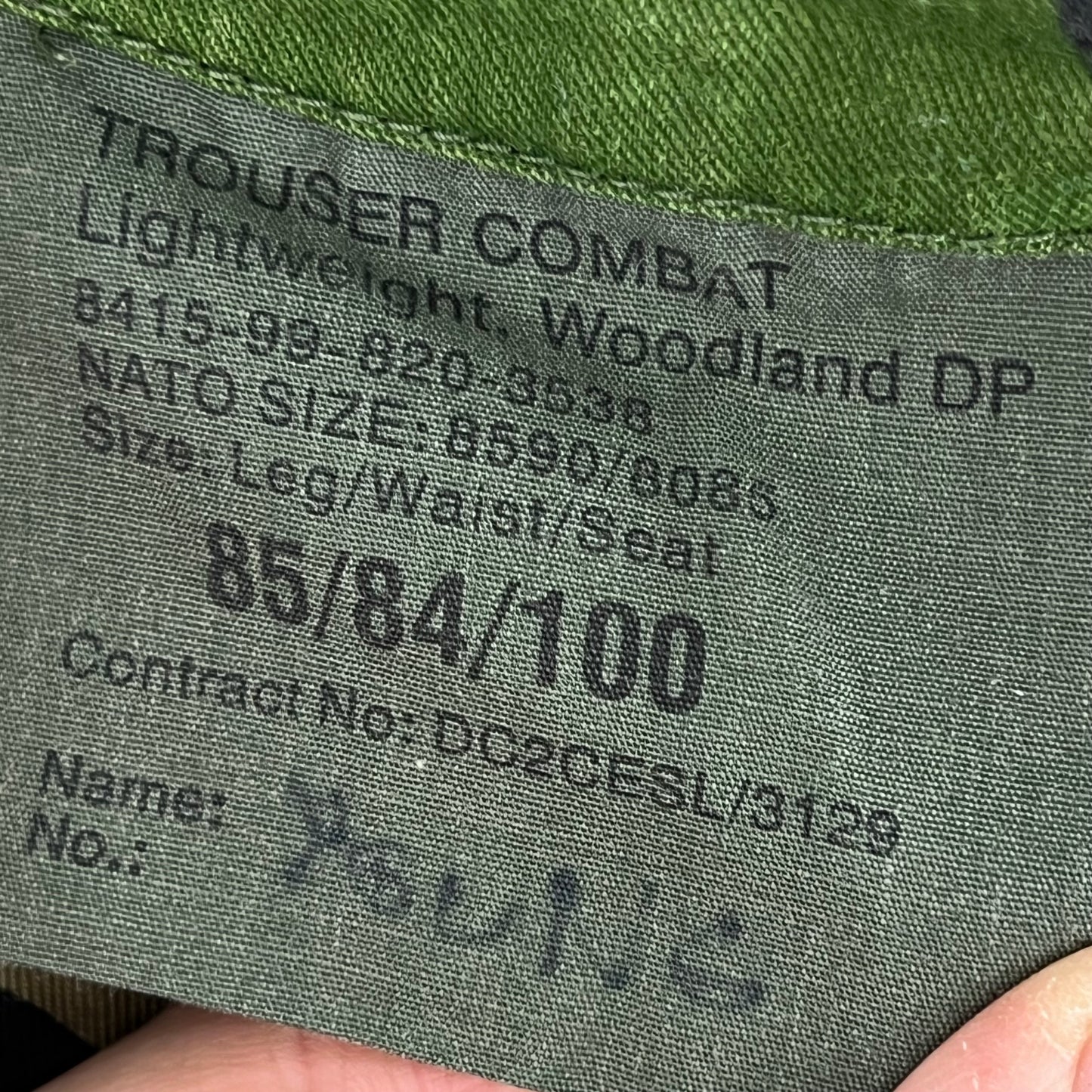 British Army S95 DPM Camouflage Combat Trousers - W33 L33