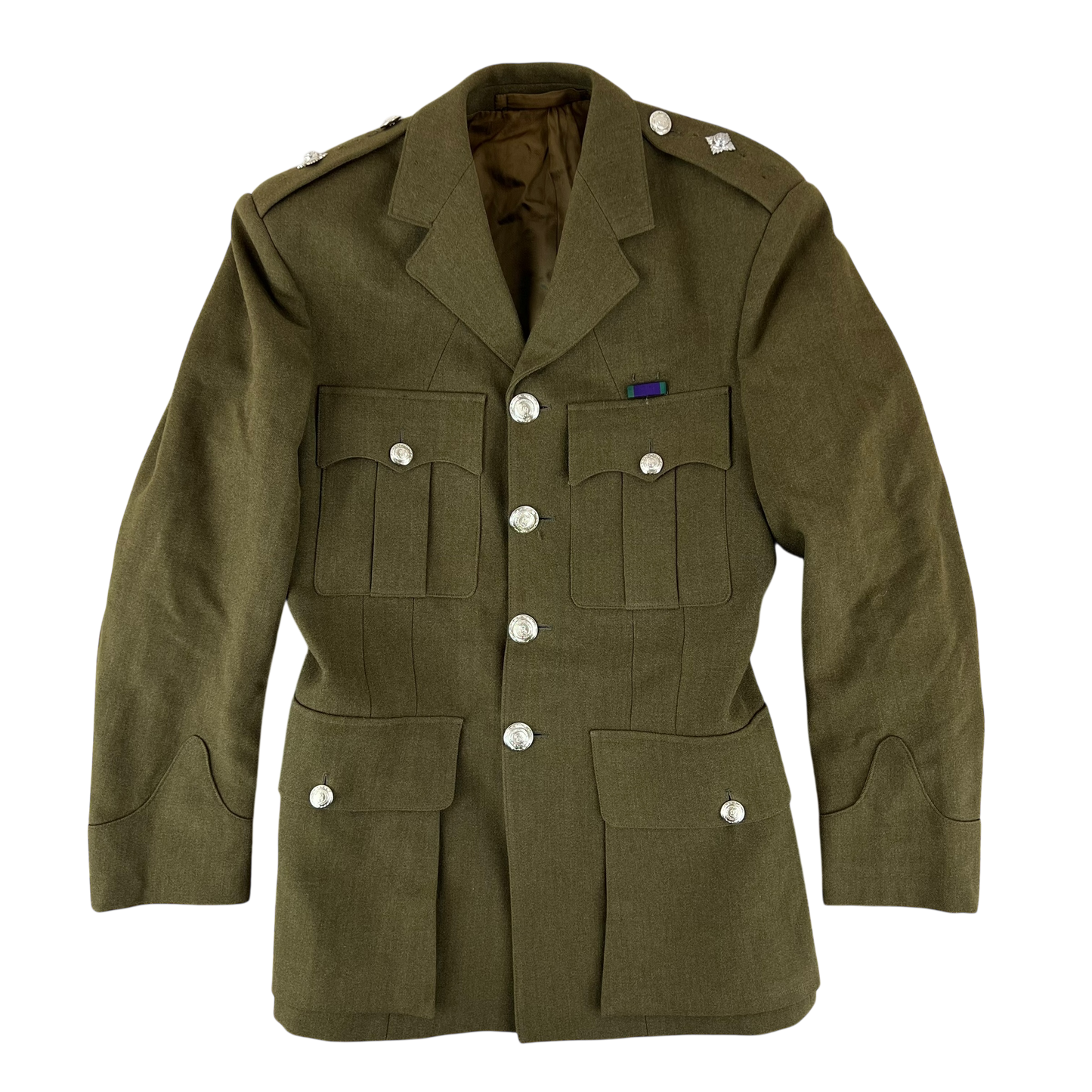 British Army 60s Moss Bros. No. 2 Olive Green Dress Jacket - RLC - Medium