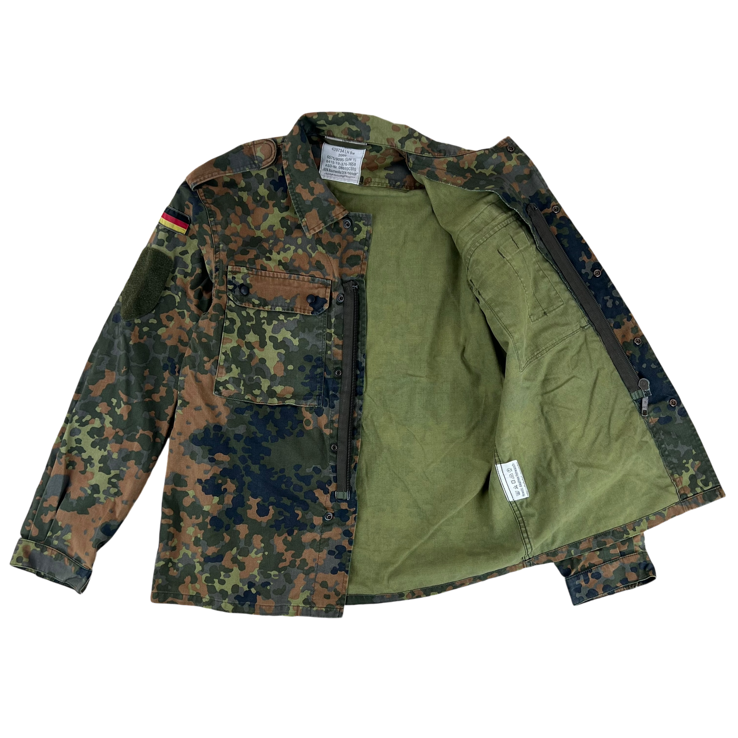 German Army Flecktarn Camouflage Long Sleeve Field Shirt - Medium GrNr 1