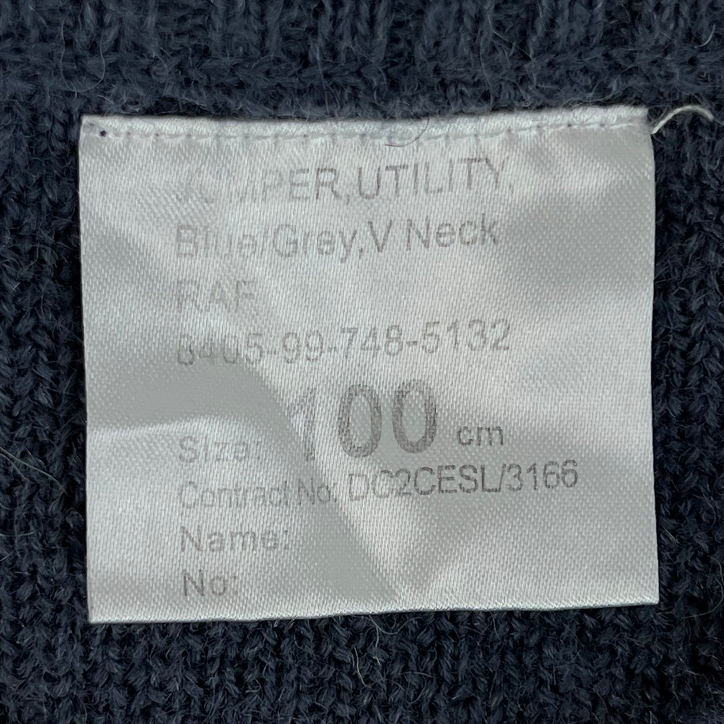British RAF Wool V Neck Pullover Jersey Jumper - Medium 100cm
