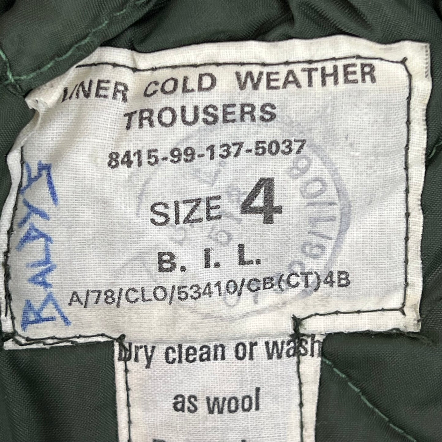 British Army Extreme Cold Weather Trouser Liner - W34 L29
