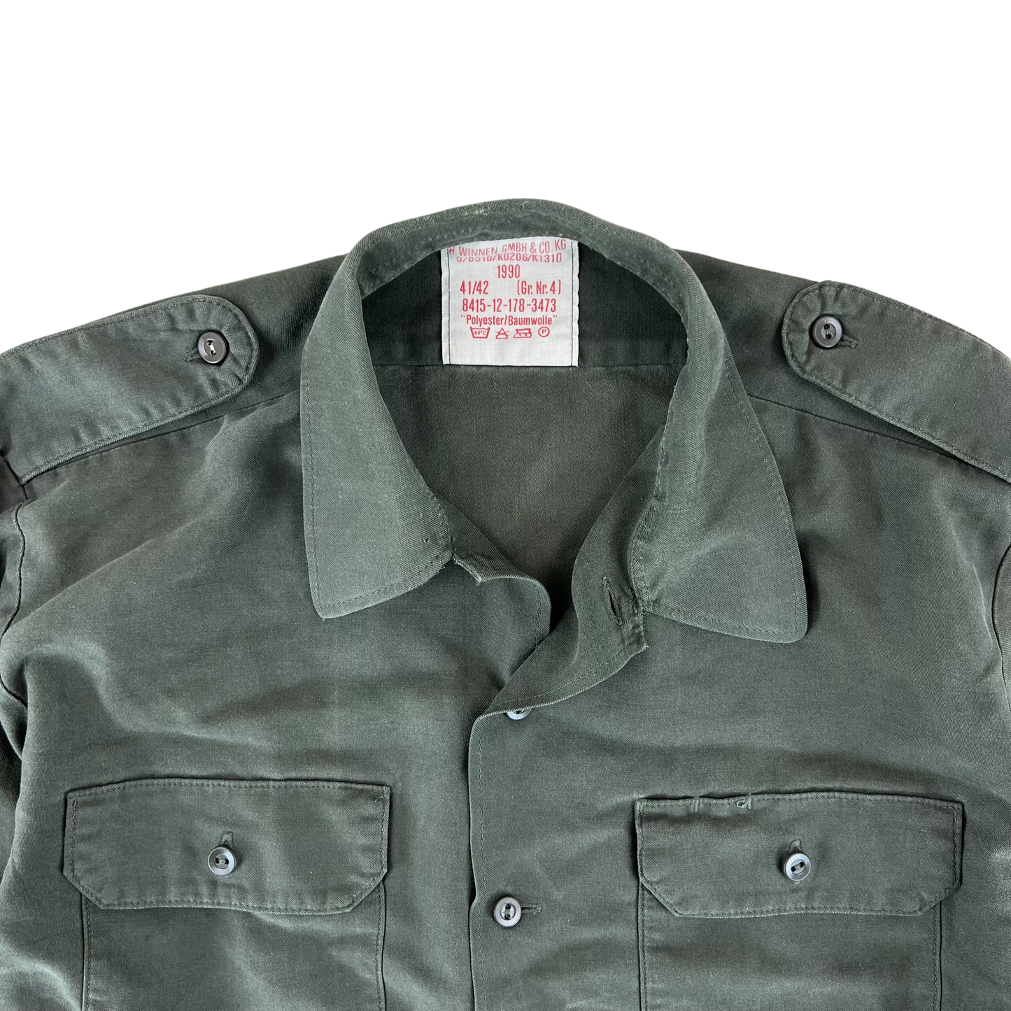 German Army Olive Green Long Sleeve Field Shirt - Large GrNr4