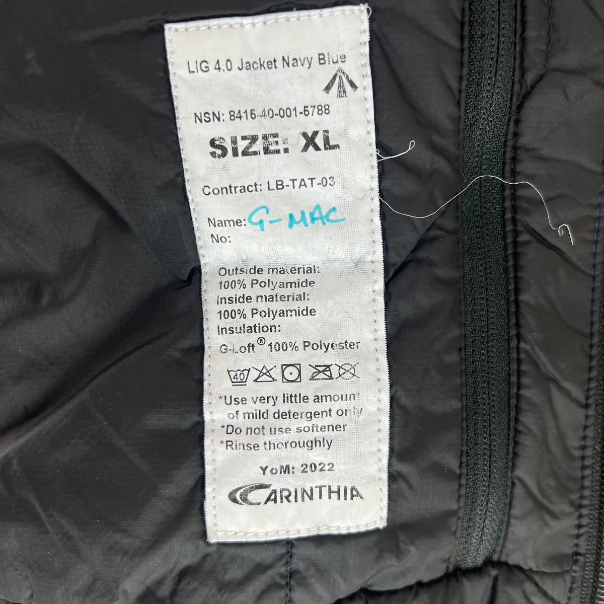 British Royal Navy Carinthia LIG 4.0 Thermal Jacket - X Large