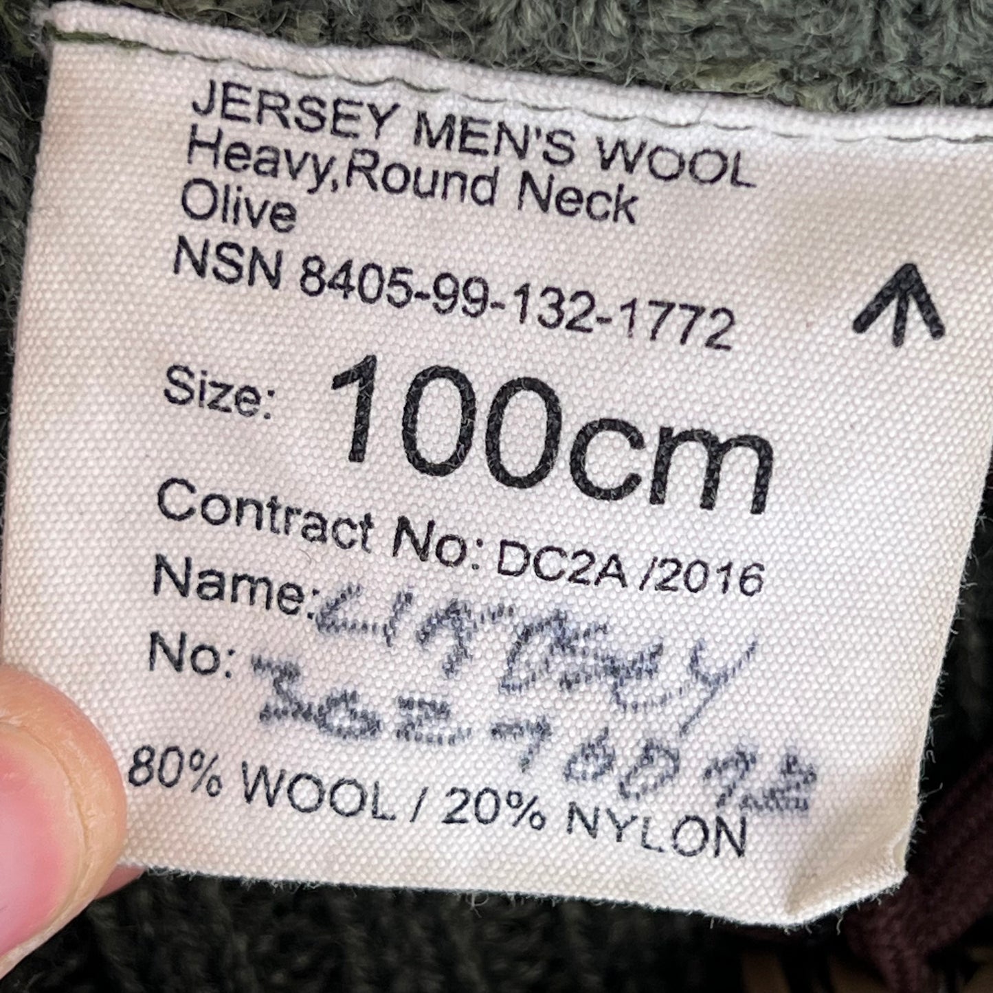 British Army Olive Green Pullover Jumper - Medium 100cm