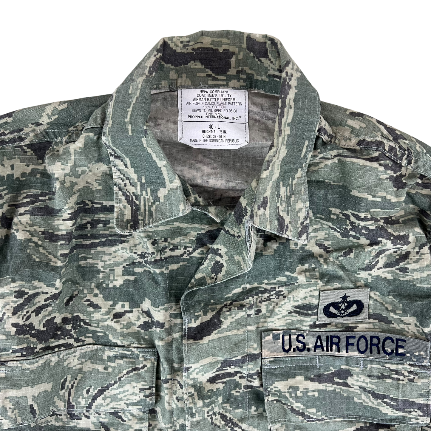 US Air Force Digital Tiger Stripe Pixel Camouflage BDU Combat Jacket - Medium 40L