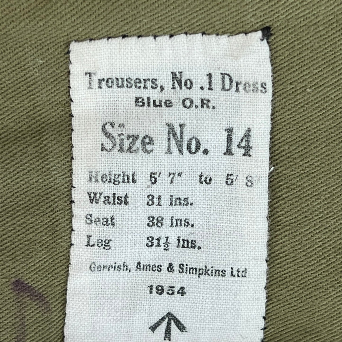 British Army 50s No1 Blues Dress Trousers - W31 L28.5