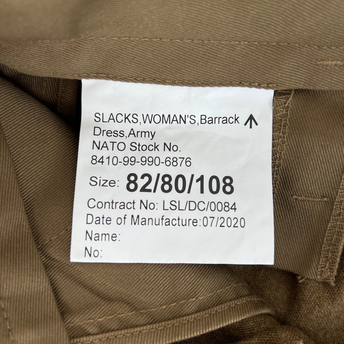 British Army No. 2 FAD Barracks Brown Women's Slacks Trousers - W32 L32