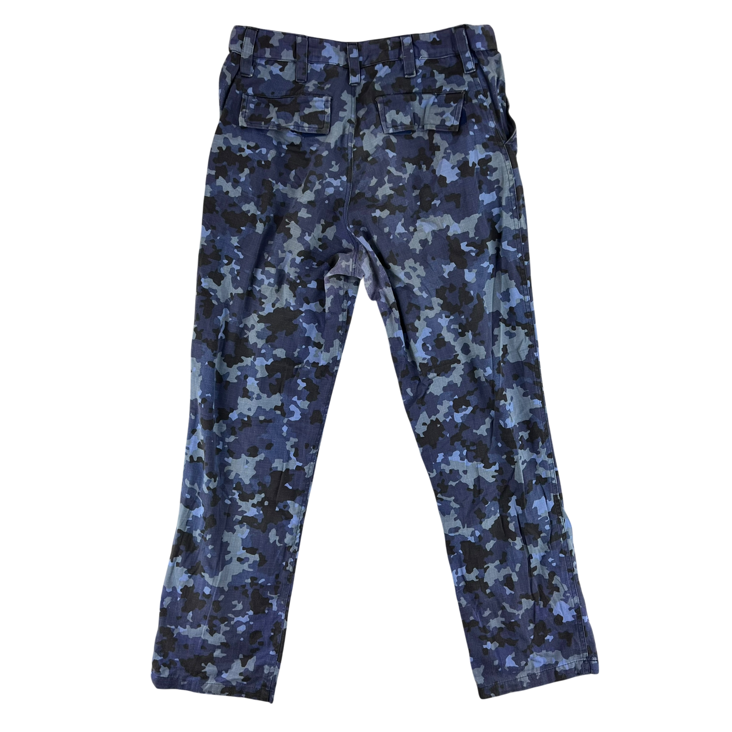 Romanian Navy M2017 Blue Camouflage Ripstop Trousers - W32 L30.5