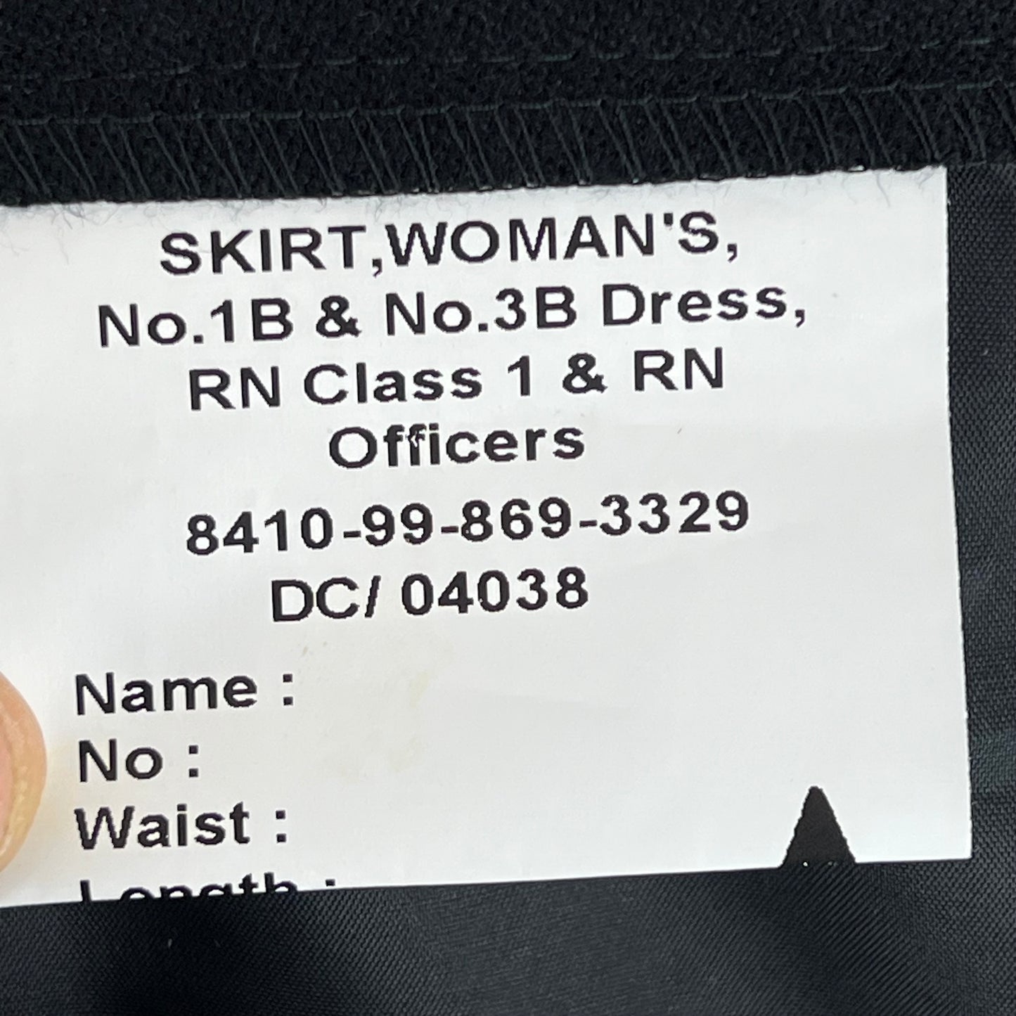 British Royal Navy Women's Officer's No. 1 & No. 3B Dress Black Skirt - W34