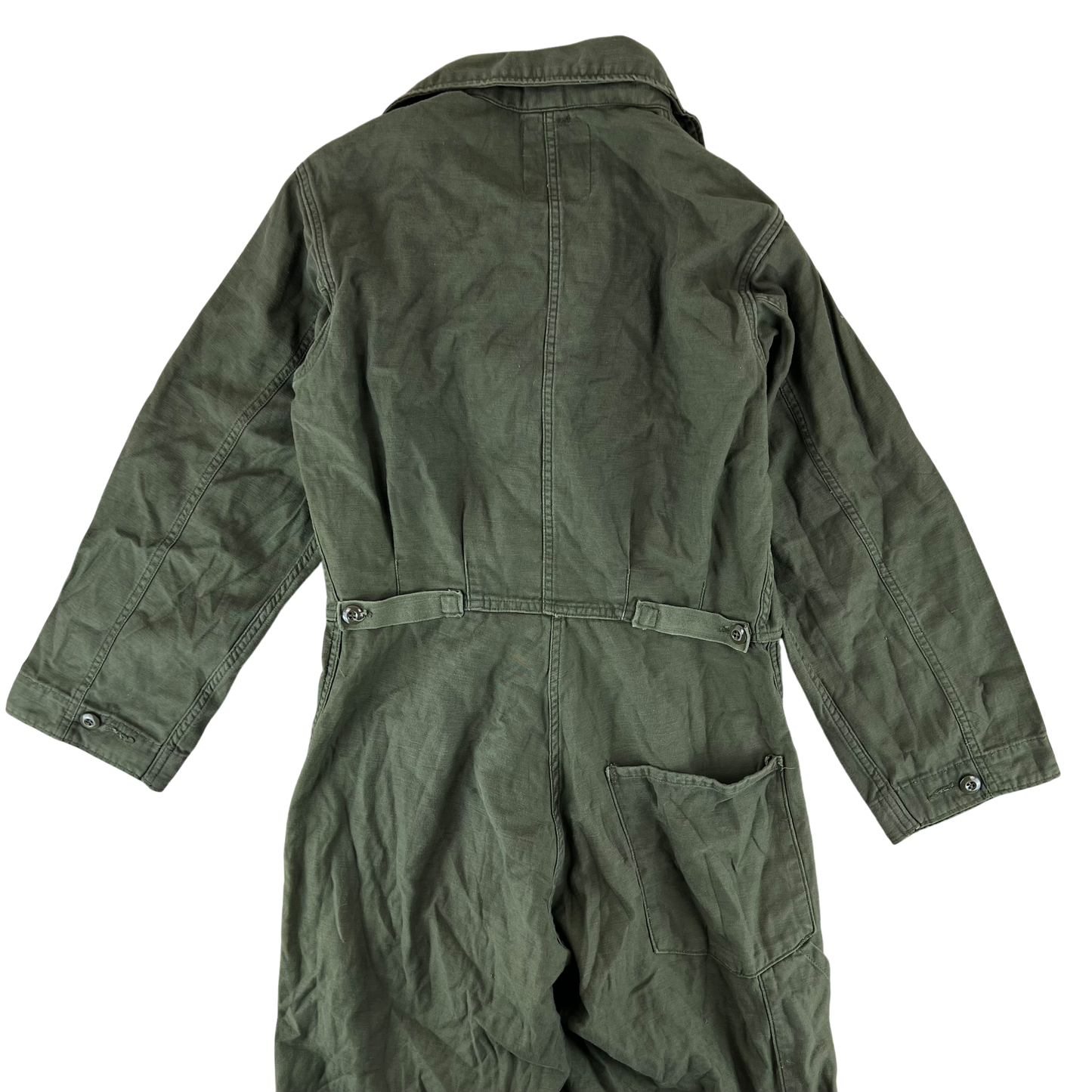 US Army Olive Green Sateen Coveralls - Medium