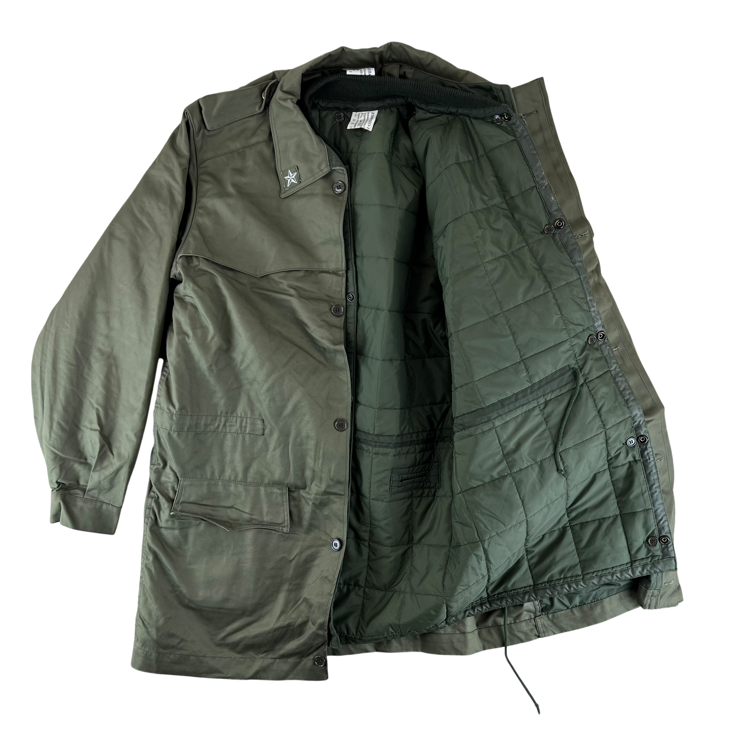 Italian Army Roma 75 Olive Green Drab Parka w/ Winter Liner - Large