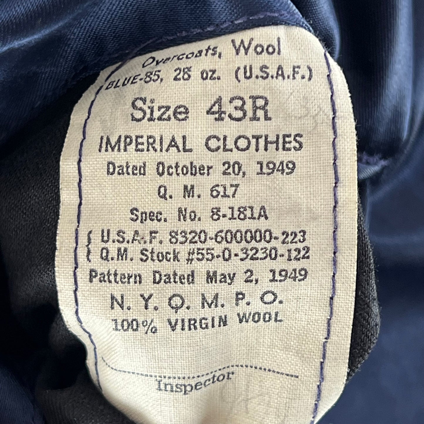 US Air Force 40s Blue Wool Greatcoat - Large 43R