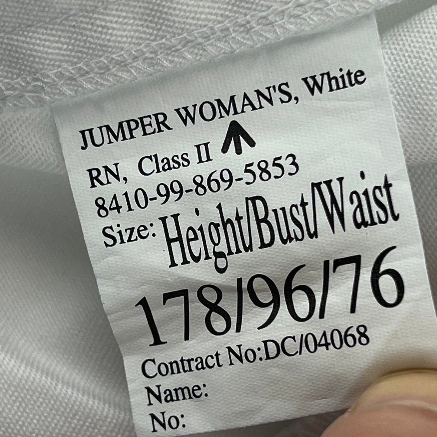British Royal Navy Class II White Jumper Sailor's Top - Medium 178/96