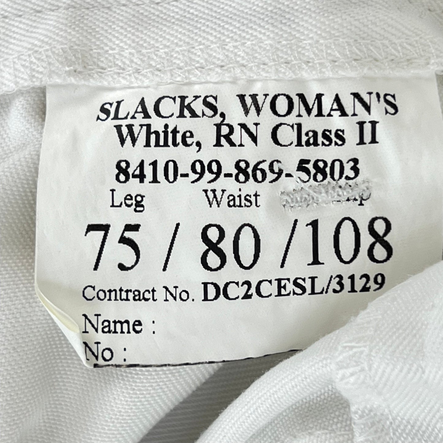 British Royal Navy Women's White Class II Flared Trousers - W30 L29