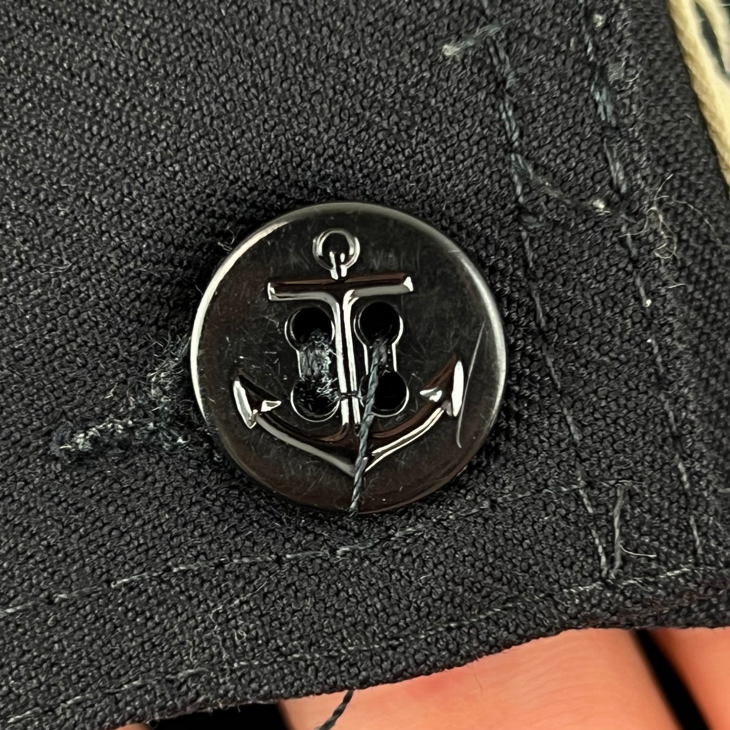 US Navy 80s Sailor's Black Blue Crackerjack Jumper Top - Large