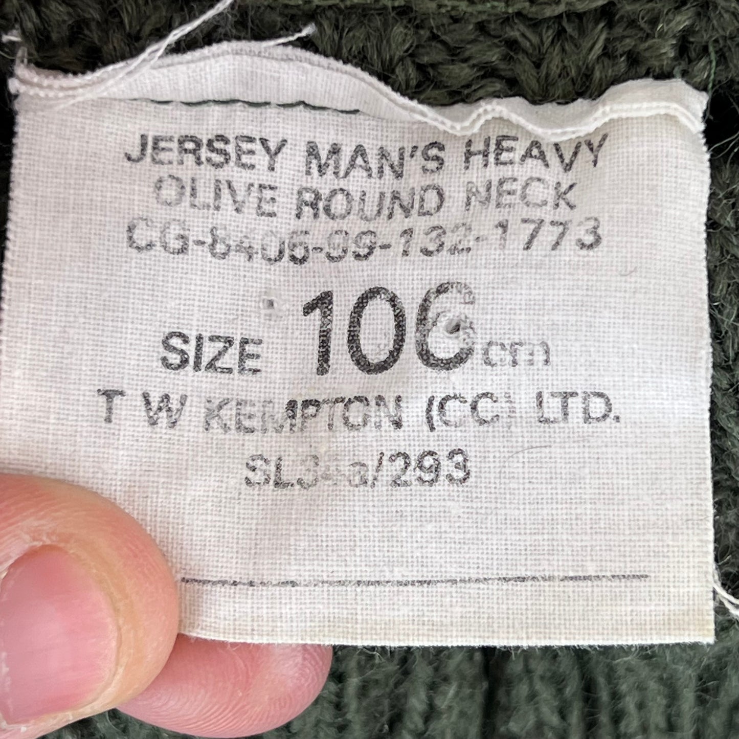 British Army Olive Green Pullover Jumper - Large 106cm