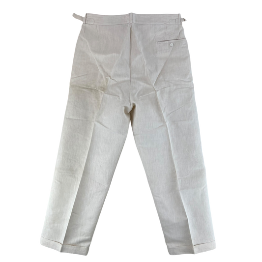 British Merchant Navy 50s Tropical Cream Trousers - W36 L31