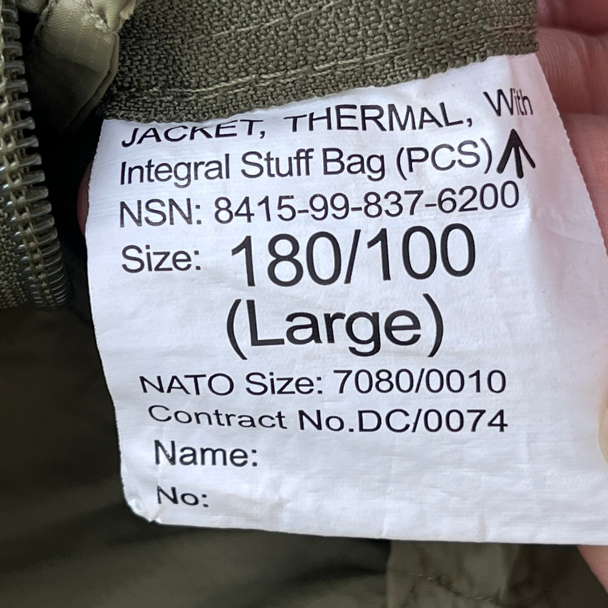 British Army Thermal Buffalo Jacket - Large