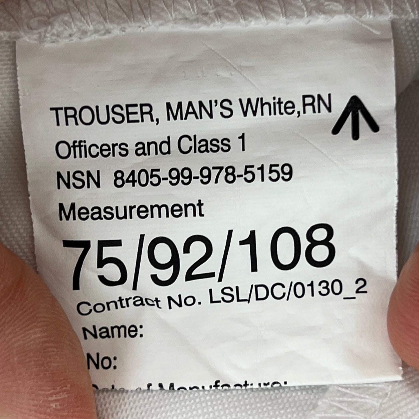 British Royal Navy Officers & Class I White Dress Trousers - W36 L29