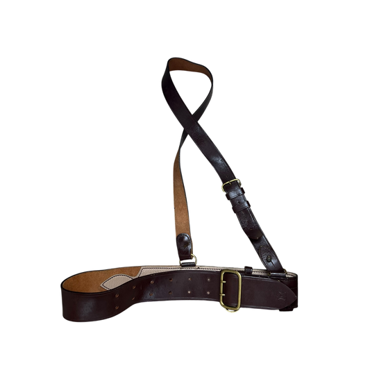 British Army Brown Sam Browne's Leather Belt - Large