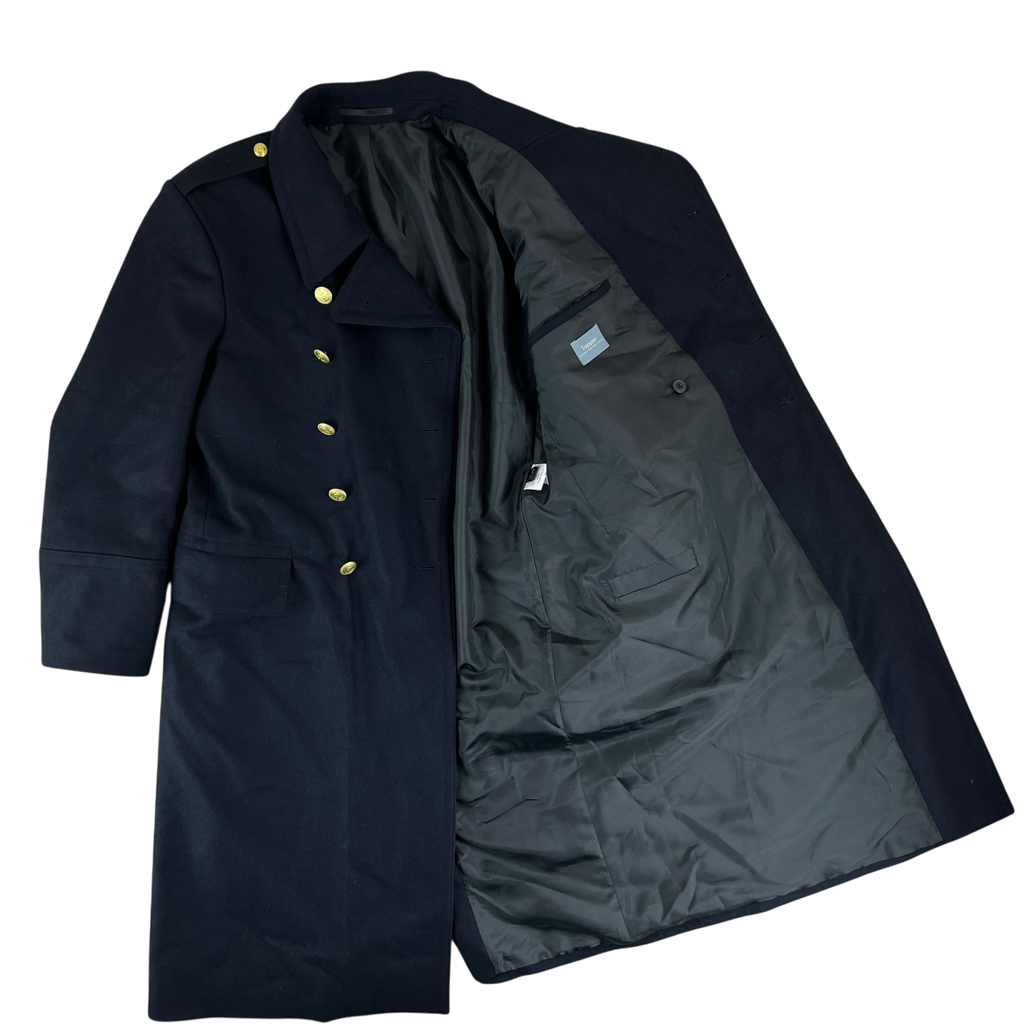Finnish Navy Wool Blend Greatcoat - Medium