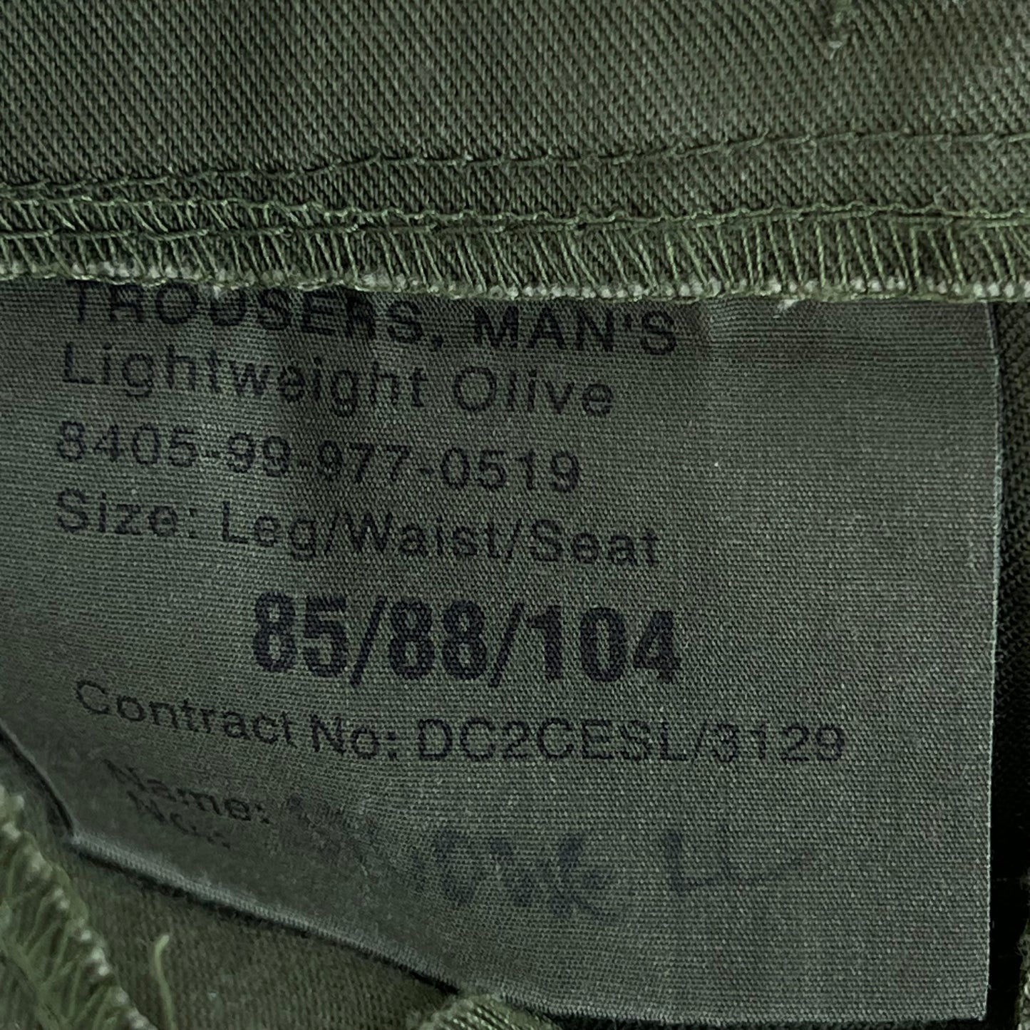 British Army Olive Green Fatigue Work Trousers - W34 L33