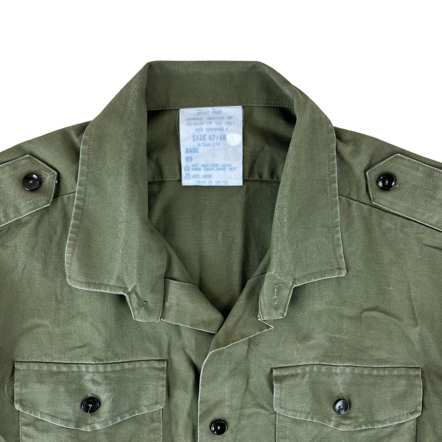 British Army Mens Olive Green Cotton Shirt Long Sleeve - X Large