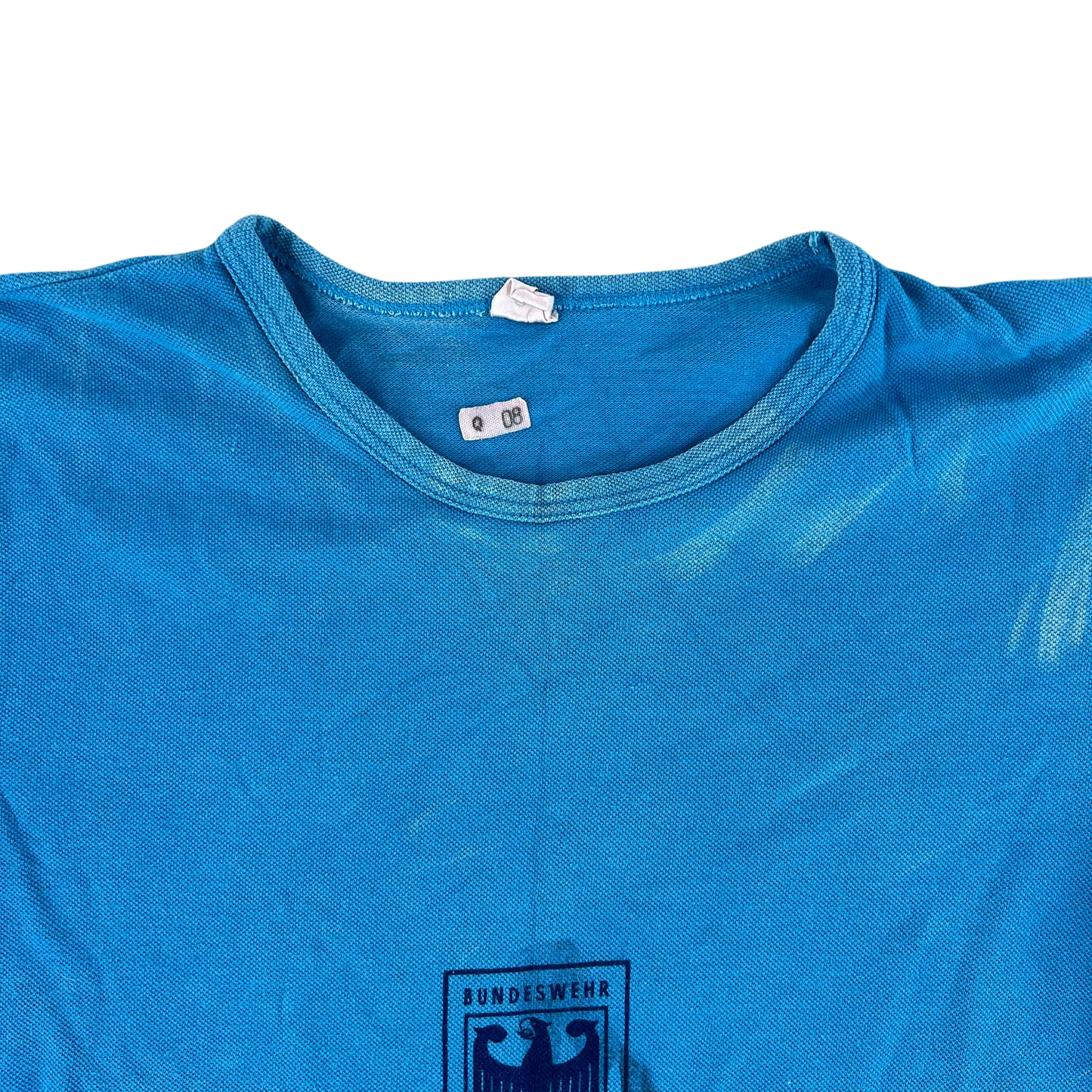 West German Army 70s Blue Training T Shirt - Medium Gr6