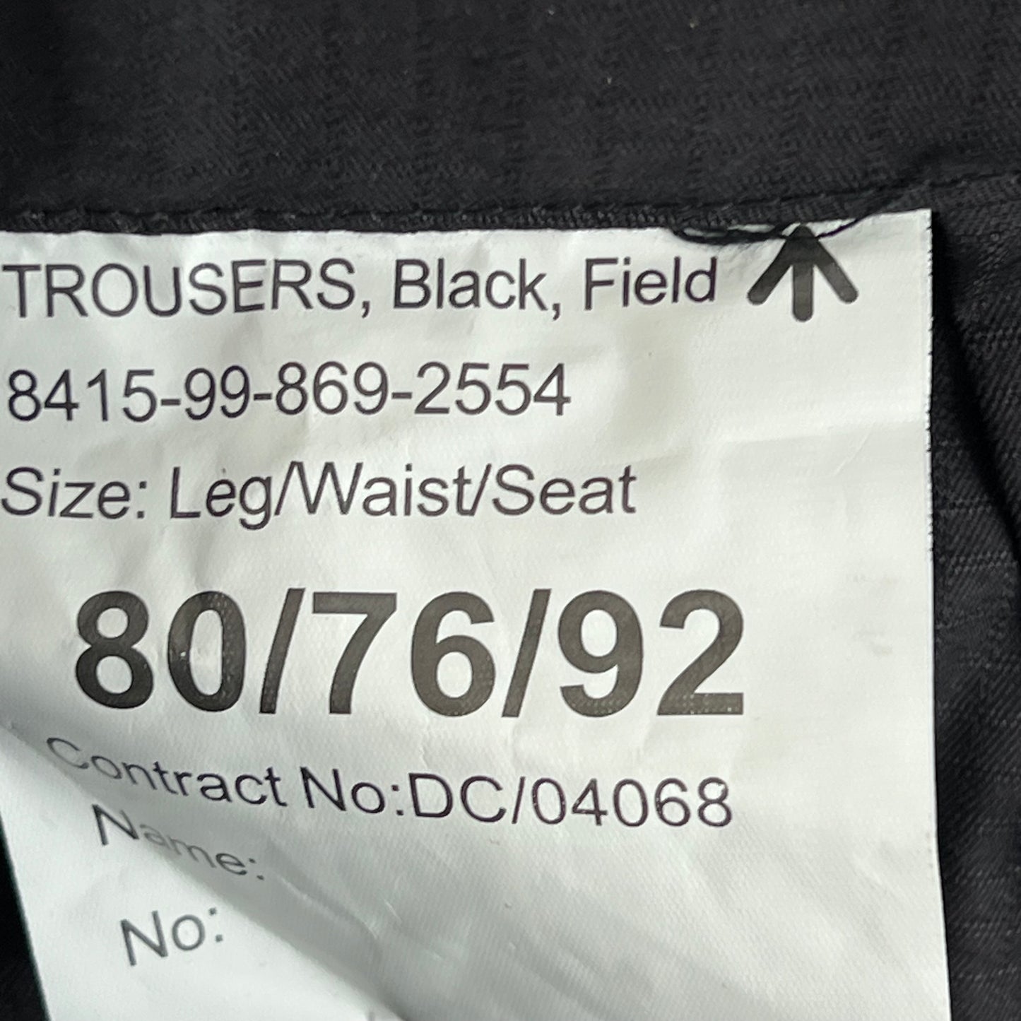 British Army SAS S95 Black Field Trousers - W30 L31