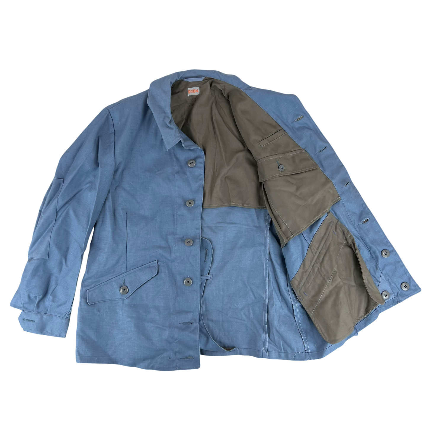 Swedish Civil Defense M59 Sky Blue Chore Coat Jacket - Large