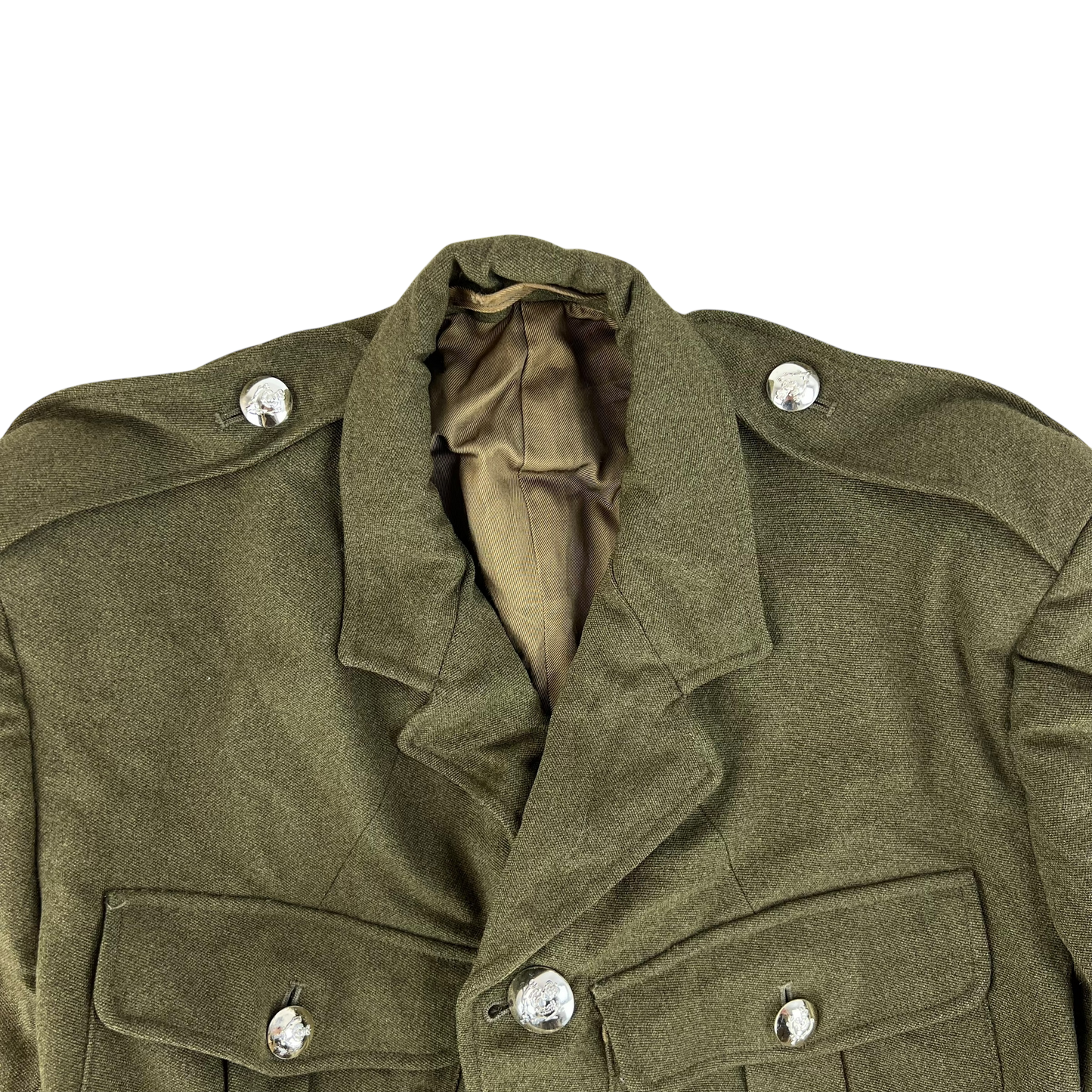 British Army No. 2 Dress Jacket Khaki 1962 Pattern Scottish - Queen's Own Highlanders - Medium SIZE 30