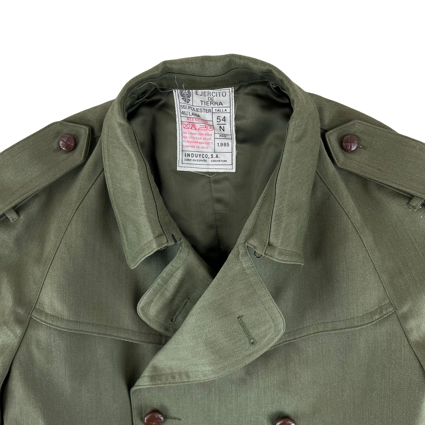 Spanish Army 80s Green Trenchcoat - Large