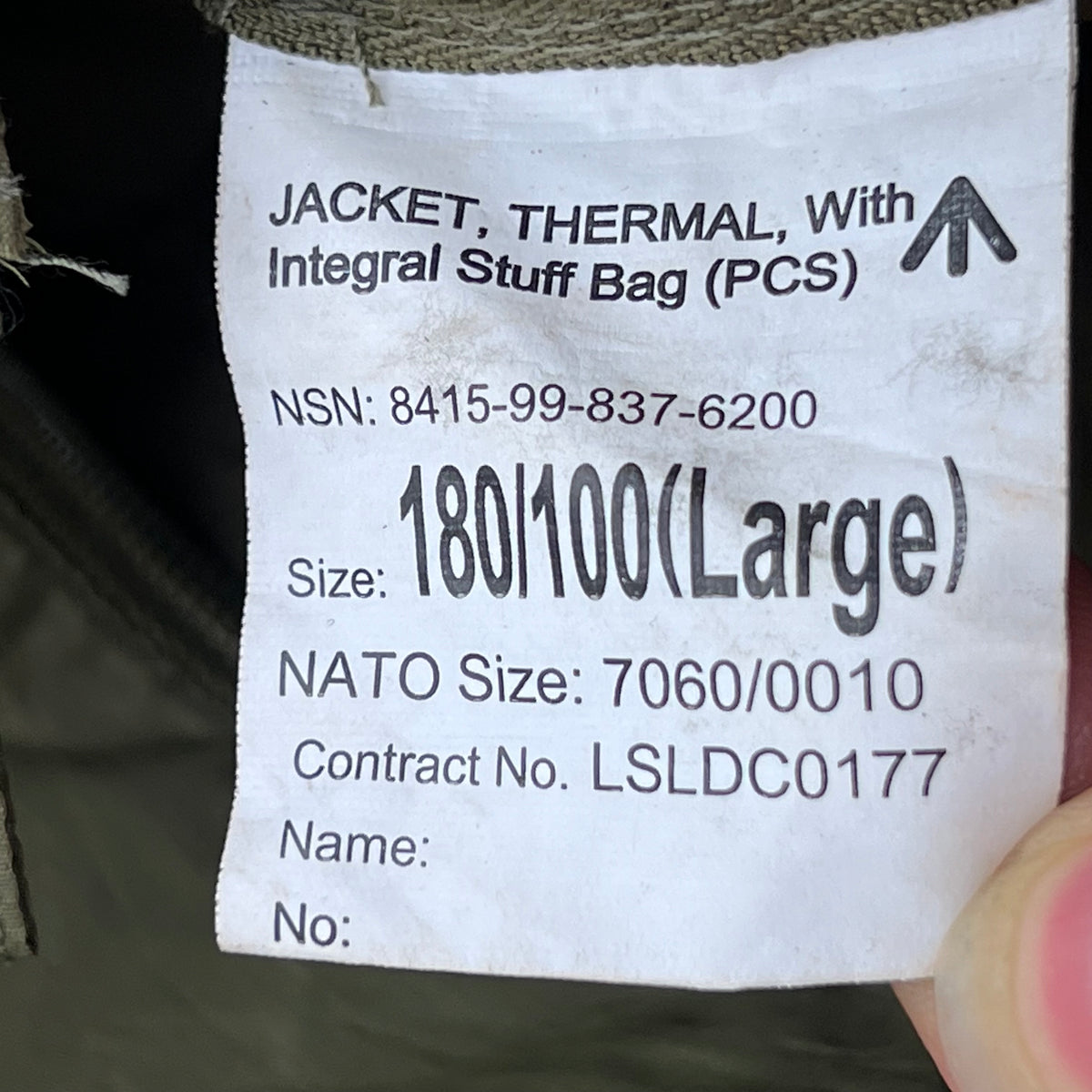 British Army Thermal Buffalo Jacket - Large