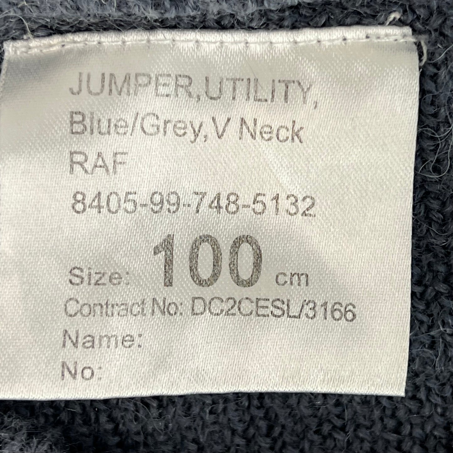 British RAF Wool V Neck Pullover Jersey Jumper - Medium 100cm
