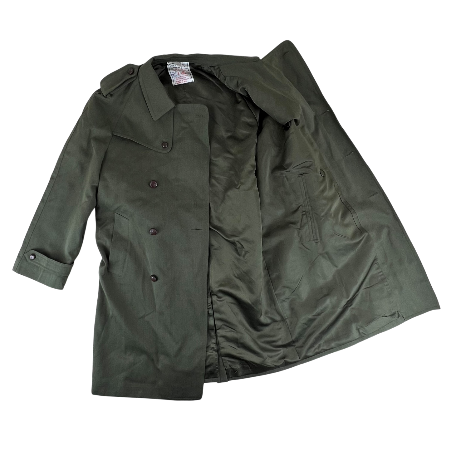 Spanish Army 80s Green Trenchcoat - Large