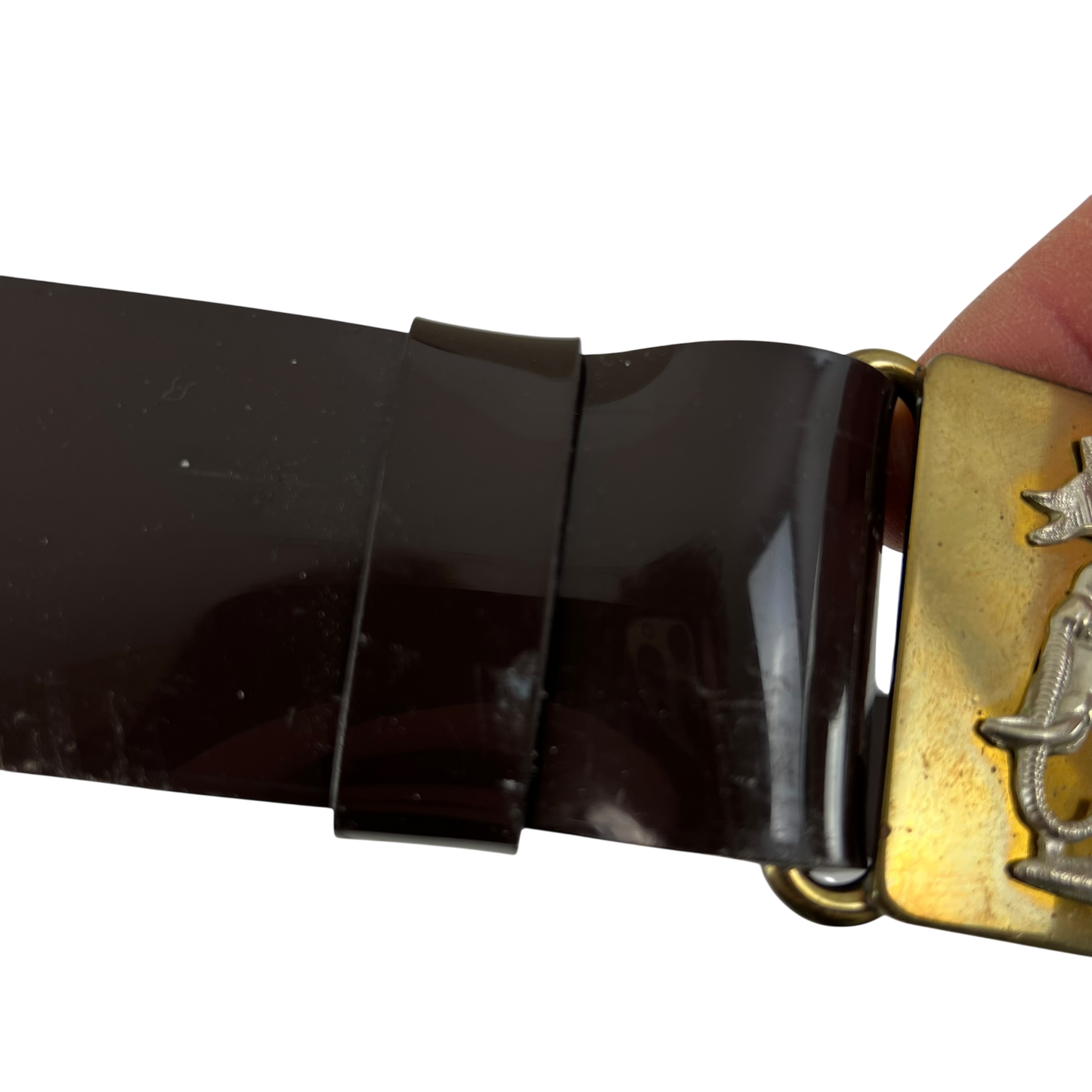 British Army Brown PVC Belt - Royal Highland Fusiliers - Small / Medium