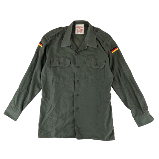 German Army Olive Green Long Sleeve Field Shirt - Large GrNr4