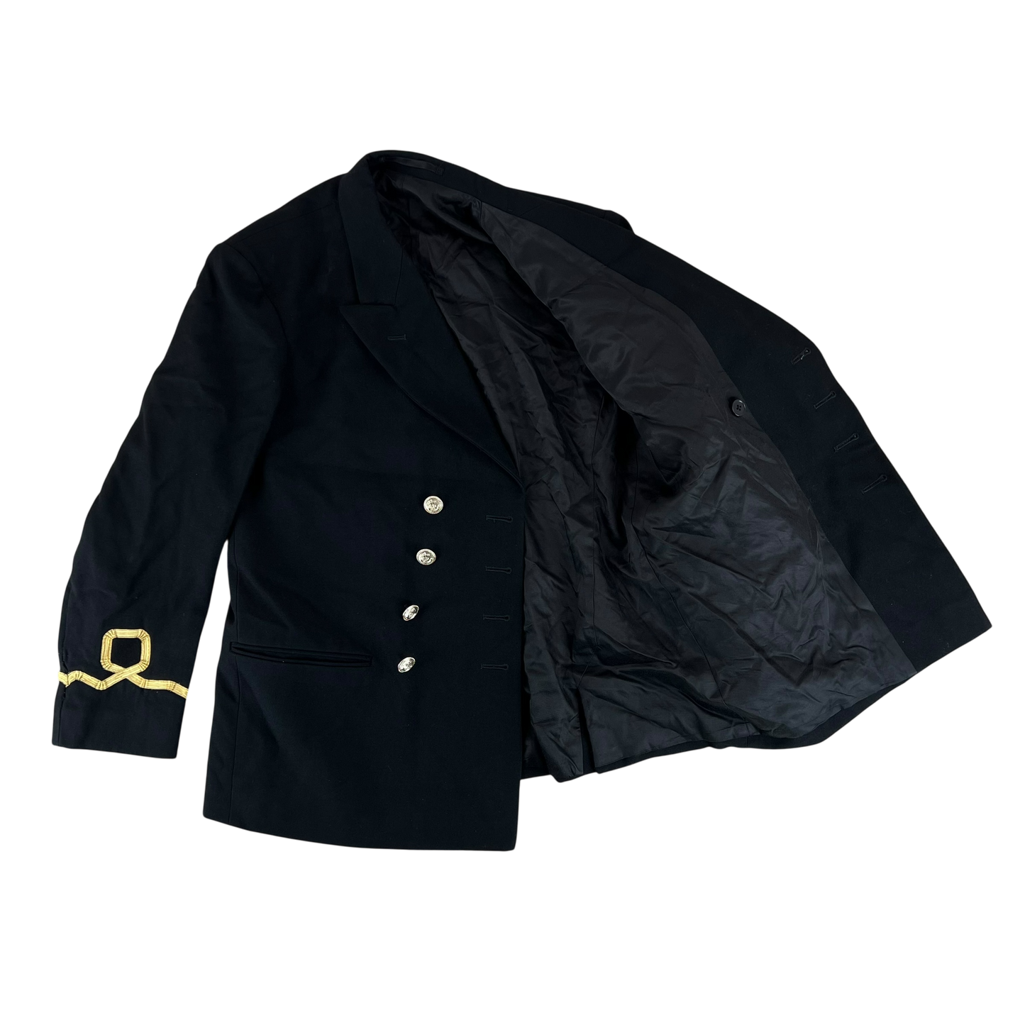 British Merchant Navy Black Dress Blazer Jacket - Large