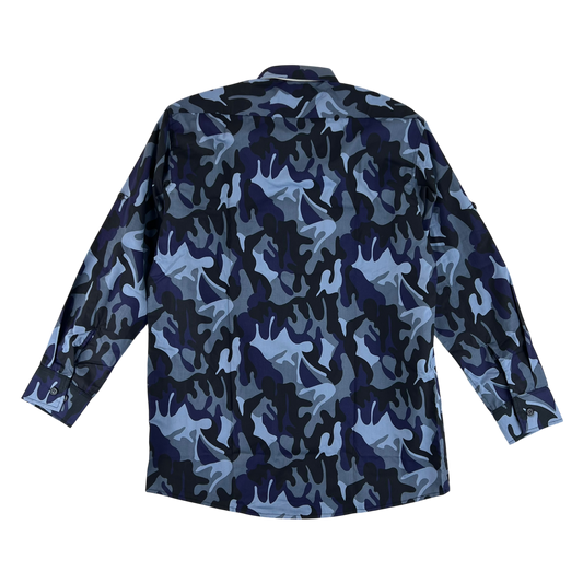 Romanian Army / Police M1990 Blue Leaf Camouflage Long Sleeve Shirt - Medium